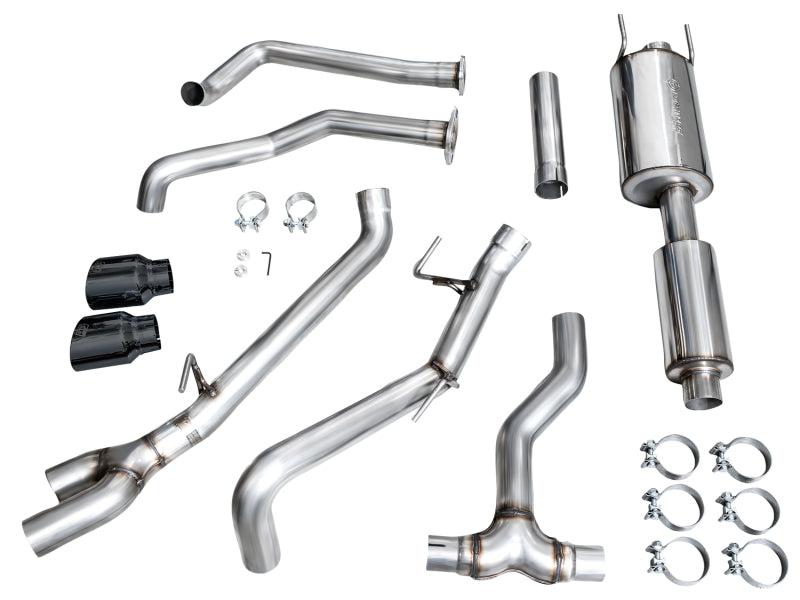 AWE Tuning 0FG Exhaust for 3rd Gen Toyota Tundra - Dual Diamond Black Tips