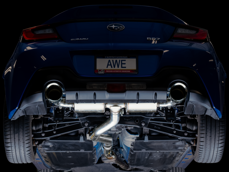 AWE Tuning Subaru BRZ/ Toyota GR86/ Toyota 86 Touring Edition Cat-Back Exhaust- Chrome Silver Tips