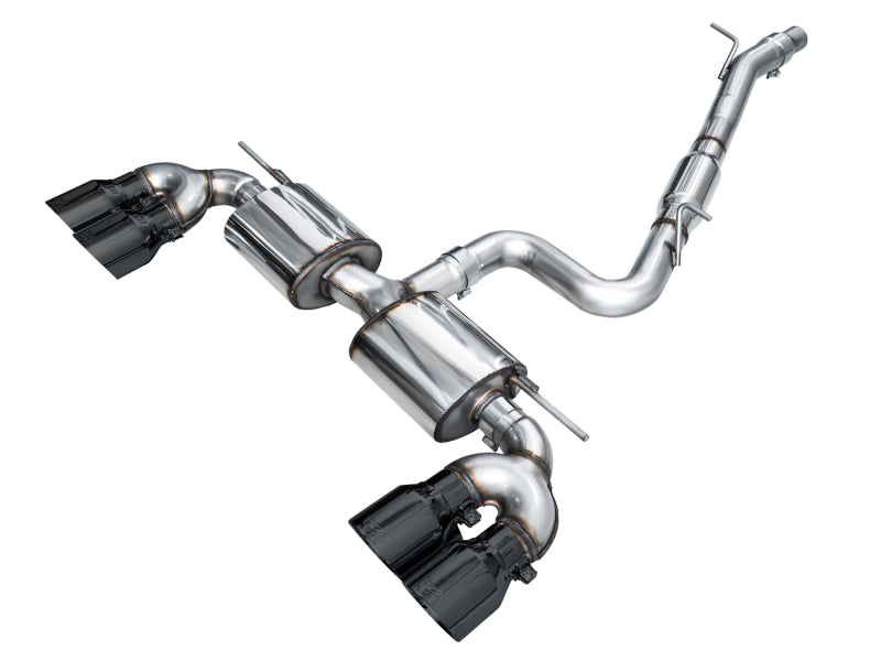 AWE Tuning MK8 Volkswagen Golf R 3in Touring Edition Quad Exhaust - Diamond Black Tips