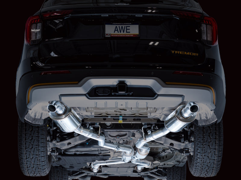 AWE Tuning 2021+ Ford Explorer Tremor 3.0TT 0FG Dual Rear Exit Exhaust w/ Bash Guard