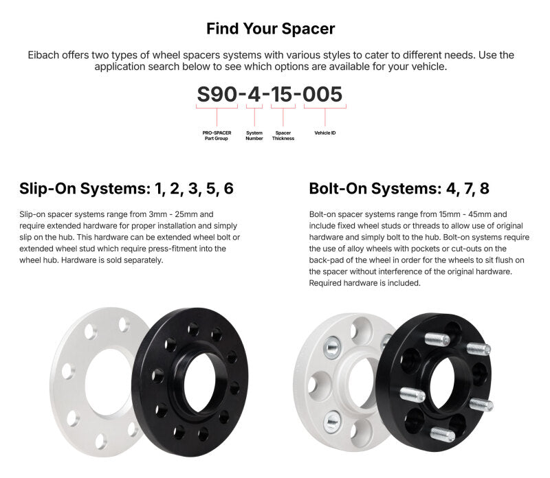 Eibach 20-25 Chevrolet Corvette Pro-Spacer System - 15mm / 5x120 Bolt Pattern / Hub 66.9 - Black