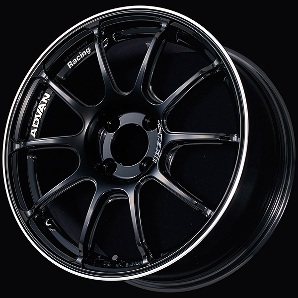 ADVAN RACING RZII 17x9.0 5-114.3 +45ET (RACING HYPER BLACK & RING) (HBR)